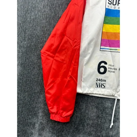 Polaroid Windbreaker Jacket Men Medium Multicolor Supercolor Hooded Drawcord Hem - Picture 5 of 16